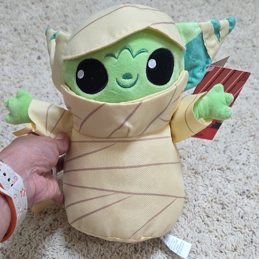 Disney Baby Yoda Dressed As A Mummy Plush Toy